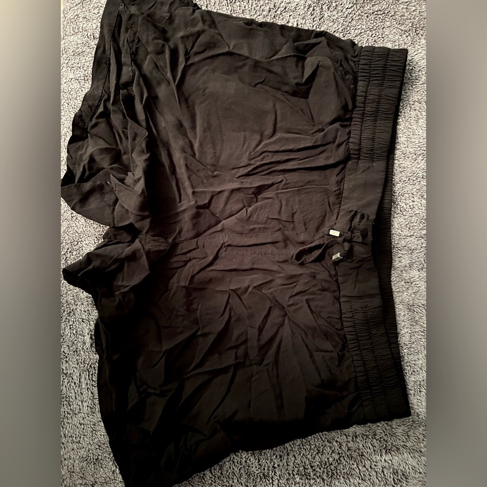 Black Linen Shorts